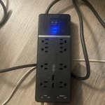 Rocketfish 8-OUTLET 2-USB Wall Tap Surge Protector Strip Black 6FT Cord. Fixed Price $17.00.