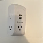 Philips 6-OUTLET Surge Protector With Usb Ports, 900J, White, Indoor. Fixed Price $13.00.
