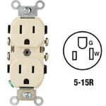 (100)-LEVITON 15A Ivory Commercial Grade 5-15R Duplex Outlet S01-CR15-0IS. Fixed Price $229.89.