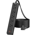 10 Ft. Ultra Thin Flat Plug Power Strip Extension Cord, Surge Protector W/ 5-OUT. Fixed Price $86.47.