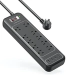Power Strip Surge Protector Usb 10 Outlets 3 Fast Charge Black Etl.. Fixed Price $15.99.