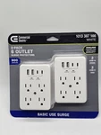 Home Depot 2PK 6 Outlet Commercial Electric Wall Surge Protector 900 Joules New. Fixed Price $15.00.