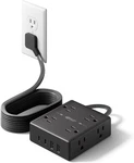 10FT Extension Cord With Multiple Outlets, Flat Plug Power Strip Surge Protector. Fixed Price $25.96.