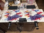 Bn Cccei Metal Desk Clamp Pegboard With Power Strip Eagle Mural. Fixed Price $40.00.