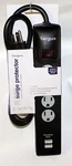 Targus 4 Plug + 2 Usb Device Charging Ports Surge Protector 3FT Long Cord. Fixed Price $17.50.