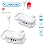 Ntonpower 2 Pack Travel Strip 4 Outlets + 3 Usb Ft Extension Cord. Fixed Price $29.99.