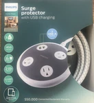 Philips Outlet Surge Protector With Dual Usb Charging, 8 Foot Cord, 2.4 Amp. Fixed Price $10.99.