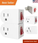 2 Pack Grounded Outlet Wall Tap Adapters With On/off Switch - Safe & Energy S.... Fixed Price $11.99.