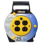 Woods Light Duty Extension Cord Reel, 25FT, 16 Gauge, 3 Conductor, 4-O. Fixed Price $49.79.