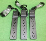 Belkin BE106001-04-BLK 6-OUTLETS Surge Protecter Foot Cord Lot Of 3. Fixed Price $24.00.