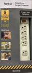 Belkin F9D600-15-DP 6-OUTLET Metal Surge Protector 885 J With 15' Cord. Fixed Price $49.95.