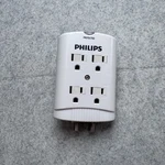 Philips SPD2305 4 Outlet Wall Tap Surge Protector White Power Strip Coax In. Fixed Price $9.99.