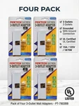 4 Pack Powtech 3-OUTLET Wall Tap Adapter 15A 125V Ul Listed 1875W Grounded. Fixed Price $17.99.