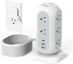 Tessan, Tower Power Strip, 15 Foot Cord, 11 Outlets, 2 Usb-a Ports, Usb-c. Fixed Price $29.99.