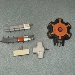 Ridgid Extension Cord 5-OUTLET, Caps Missing, 2 Other Hubs, 3 Prong Adapters. Fixed Price $25.00.