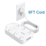 Lencent 6FT Ultra-thin Extension Cord Surge Protector Power Strip Flat Plug 4USB. Fixed Price $20.99.