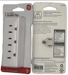 Nib 4-PACK- Ge Outlet Wall Tap Extender Prong Grounded Plug White 52203 Ul. Fixed Price $20.00.