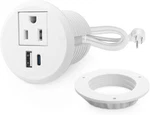 Vilong 2 Inch Desk Power Grommet Outlet, Recessed Usb-c, White. Fixed Price $28.88.