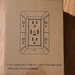 Powrui 6-OUTLET Wall Tap Surge Protector Usb-a Usb-c 1680J White 508-2U1C. Fixed Price $10.00.