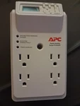Apc 4-OUTLET Wall Surge Protector With Timer Controlled Outlets Off. Fixed Price $10.98.