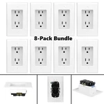8 Construct Pro Single Gang Recessed Dual Power Outlet White For Behind Tv Mount. Fixed Price $79.95.