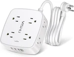 6FT Surge Protector Power Strip - 8 Widely Outlets W/ 4 Usb Ports, 3 Side. Fixed Price $13.97.