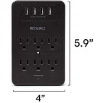 Aduro Surge Protector 6 Outlets Power Strip Station With Usb Wall Mount - Black. Fixed Price $32.30.