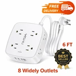 6FT Surge Protector Power Strip, 8 Widely Outlets With 4 Usb Ports 3 Side. Fixed Price $11.78.