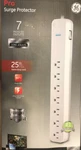 7-OUTLET Surge Protector Power Strip With 25-FOOT Cord (white). Fixed Price $5.00.