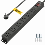 Heavy Duty 6-OUTLET Power Strip Surge Protector 2100J 6-10FT Cord & 15A Breaker. Fixed Price $48.99.