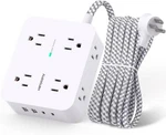 Surge Protector Power Strip, 8 Outlets, 4 Usb Ports, Charging, Wall Mount. Fixed Price $25.78.