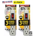 2-PACK 3 Outlet Power Strip Surge Protector Flat Plug 5 Short Extension Cord. Fixed Price $17.95.