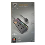 Titan 3-OUTLET Gaming Surge Protector, 4FT Extension Cord, Led Light Strip. Fixed Price $19.97.