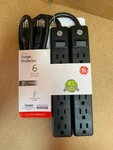 2 Pack 6-OUTLET Surge Protector 3 Ft Extension Cord Power Strip Black. Fixed Price $14.99.