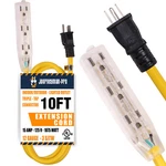 Foot Yellow Indoor Outdoor Extension Cord 3-OUTLET 10FT Feet 10' Short Power. Fixed Price $19.97.