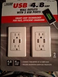Feit Wall Outlets With Usb Ports Each 4.8AMPS White New 2PACKS. Fixed Price $40.00.