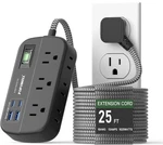 25 Ft Flat Extension Cord, Power Strip With Surge Protection- 6 Widely Outlets 4. Fixed Price $29.99.
