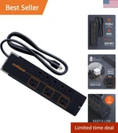 Shockblocker 8 Outlet Surge Protector Power Strip - Slim Design Can & P.... Fixed Price $59.99.
