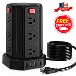 Surge Protector Power Strip Tower 12 Outlets 4 Usb Ports 10FT Cord Charging Hub. Fixed Price $39.99.
