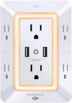Usb Wall Charger, Surge Protector, Powrui 6-OUTLET Extender With 2 Charging. Fixed Price $29.95.