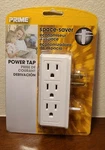 Prime 6 Side Outlet White Power Tap ,model # PB801020. Fixed Price $8.89.