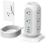 Surge Protector Power Strip Tower 10FT 1050J Charging Station For Home Office. Fixed Price $39.99.