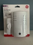 Ge Wireless Doorbell Kit Plug-in Receiver 150FT Melodies White 19298. Fixed Price $17.00.