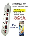 6 Surge Protected Power Strip With Individually Switched On/off. Fixed Price $28.99.