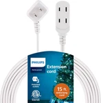 Philips Indoor Extension Cord Power Strip 15 Ft, Flat Plug With Multiple Outlets. Fixed Price $18.99.