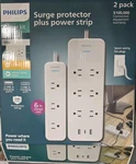 2 Pack Philips Surge Protector 3 Outlet And Usb Charging Ports. Fixed Price $36.19.