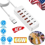 Usb Charging Station With 12 Port Power Strip Fast Hub For Multiple 66W. Fixed Price $10.09.