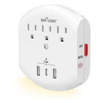 Bn-link 3-OUTLET Extender, Multi Plug Outlets With Nightlight, White. Fixed Price $16.92.