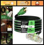 25FT Heavy Duty Generator Extension Cord, Amp Nema L5-30P Triple 5-15R/5-2. Fixed Price $73.99.
