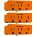 3-PACK Orange 3-OUTLET Grounding Adapter, 2-PRONG To 3-WIRE, Etl Listed. Fixed Price $23.04.